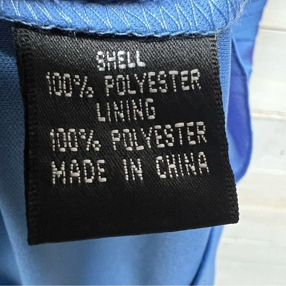 Adrianna Papell Dress Womens 8P Blue Tiered Layered Sleeveless V Neck Cocktail - Picture 11 of 13